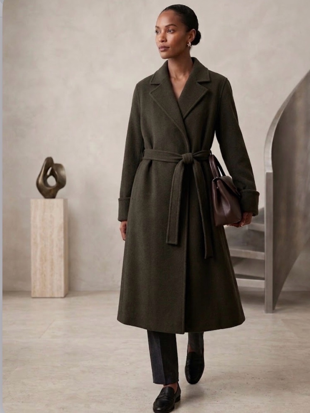 Vintage Oversized Belted Wool Coat